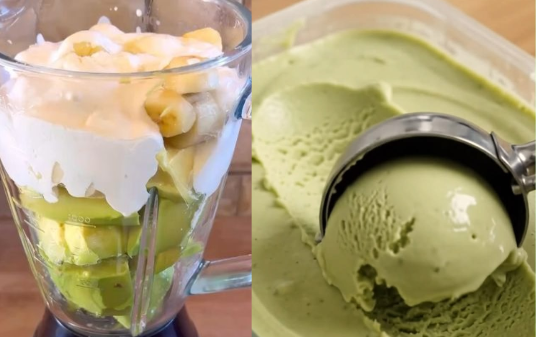Com um abacate e duas bananas congeladas criei esse sorvete sem açúcar que todos adoraram