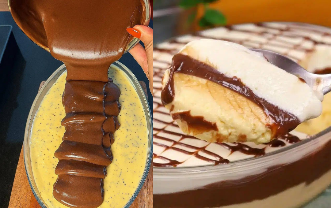 Misture leite condensado com chocolate e crie essa sobremesa gelada de 3 camadas que derrete na boca