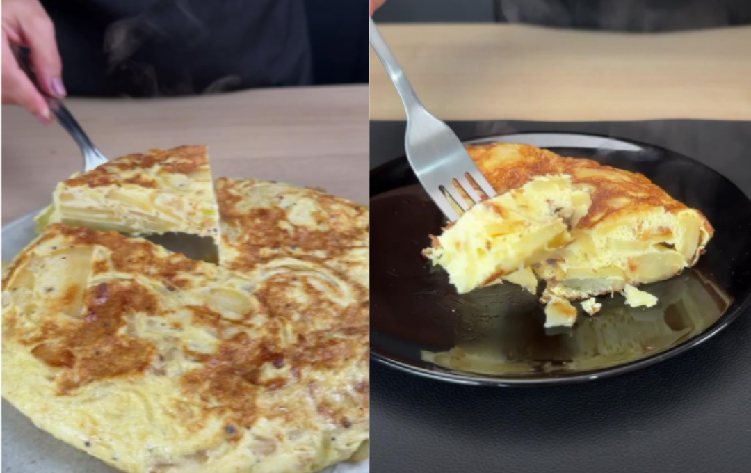 Misturei batata com ovos na frigideira desse jeito e fiz a tortilha espanhola mais suculenta da minha vida