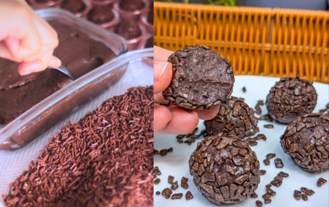 Misturei leite em pó com achocolatado e fiz esse brigadeiro de enrolar perfeito em 5 minutos sem usar o fogão