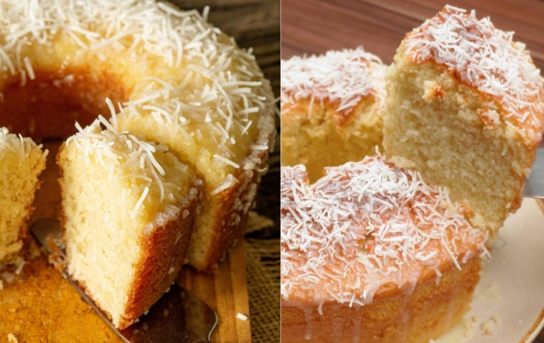 Bolo de coco fofinho sem açúcar e sem farinha branca: o lanche funcional perfeito que derrete na boca